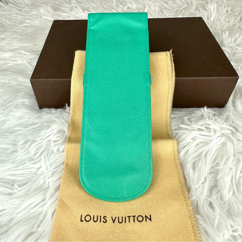 Louis Vuitton Taiga Leather custom painted ink pen or pencil case pouch - Picture 3 of 11